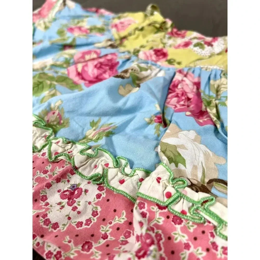Matilda Jane Clothing Girls Ruffled Tiered Floral Skirt Size 4 Made In USA - Picture 4 of 11